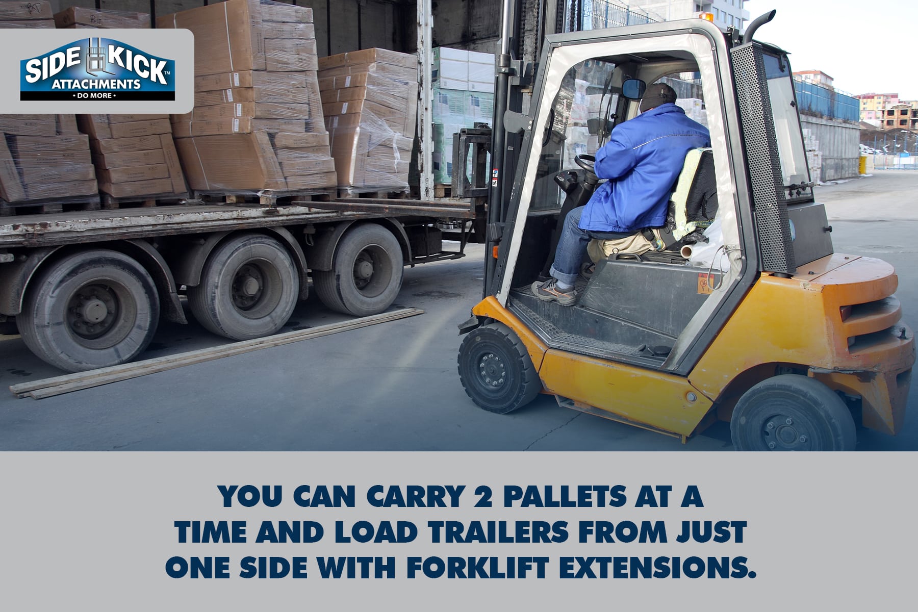 carry two pallets at a time with forklift extensions