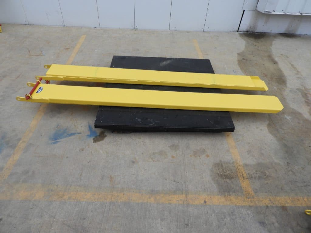 forklift extensions on a dolly